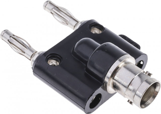 BU-P1269, Переходник разъема, Banana - 4мм, 2 вывод(-ов), Штекер, BNC Коаксиальный, 1 вывод(-ов), Гнездо BU-P1269, Переходник разъема, Banana - 4мм, 2 вывод(-ов), Штекер, BNC Коаксиальный, 1 вывод(-ов), Гнездо