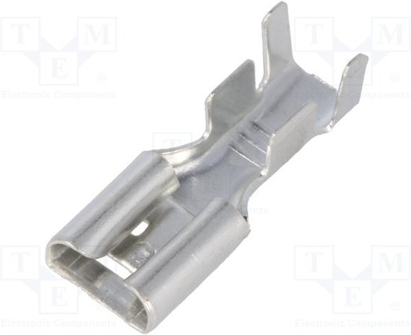 ST-005/4, Наконечник плоский, 6,3мм, 0,8мм, "мама", 2,5-4мм2, обжим, луженые ST-005/4, Наконечник плоский, 6,3мм, 0,8мм, "мама", 2,5-4мм2, обжим, луженые