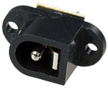 3-229, Разъем питания 5.5x2.1мм "гн" с отключением пластик на корпус