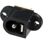 3-229, Разъем питания 5.5x2.1мм "гн" с отключением пластик на корпус