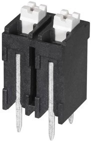 TBLH10V-500-02BK, Fixed Terminal Blocks Terminal block, screwless, High Temp, 5.00, Vertical, 2, Black w Gray Button