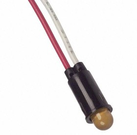 5102H3-12V, PANEL MOUNT INDICATOR, LED, 6.35MM, AMBER, 12V