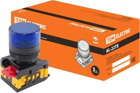 Лампа AL-22TE сигнальная d22мм синий неон/230В цилиндр TDM