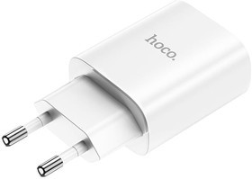 Блок питания (сетевой адаптер) HOCO N14 1xPD, 20W) с кабелем Type-C - Lightning (1м) (белый)
