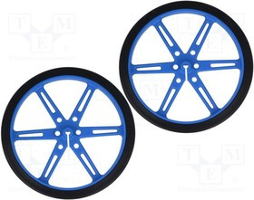 POLOLU-1433, Колесо, синий, Ось: D профиль, Кол-во шт: 2, на корпус, d: 80мм