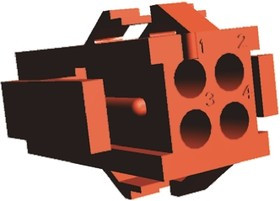 1-640509-0, Miniature Rectangular II Female Connector Housing, 4.19mm Pitch, 4 Way, 2 Row