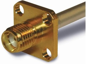 132108, RF Connectors / Coaxial Connectors SMA SOLDER 4-HOLE JACK .141 SEMI RIGID