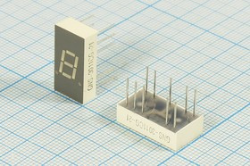Светодиодный дисплей зеленый, 7 сегментов, 1 разряд, высота 7,6 мм, 8 мкд, GNS-3011CG; №7063 G СД ди