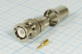 Высокочастотный штекер BNC под обжим под кабель RG213; №9334 шт BNC\RG213\\обж\