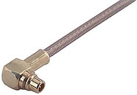 16_MMCX-50-1-1/111_OH, RF Connector, MMCX, Brass, Plug, Right Angle, 50Ohm, Soldering Terminal / Crimp Terminal