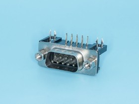 DRB-9MA, Разъем D-SUB 9 контактов, вилка на плату, прямой угол 7.2мм, тип 2 DRB-9MA, Разъем D-SUB 9 контактов, вилка на плату, прямой угол 7.2мм, тип 2