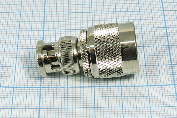 Высокочастотный переходник штекер BNC на штекер N; №540 штек BNC-штек N