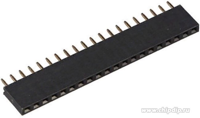 DS1023-1*20S21, Гнездо на плату, шаг 2.54мм, 1x20, прямое