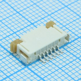 522070660, Соединитель FPC 6 контактов шаг 1мм угловой SMD серия Easy-On лента на катушке