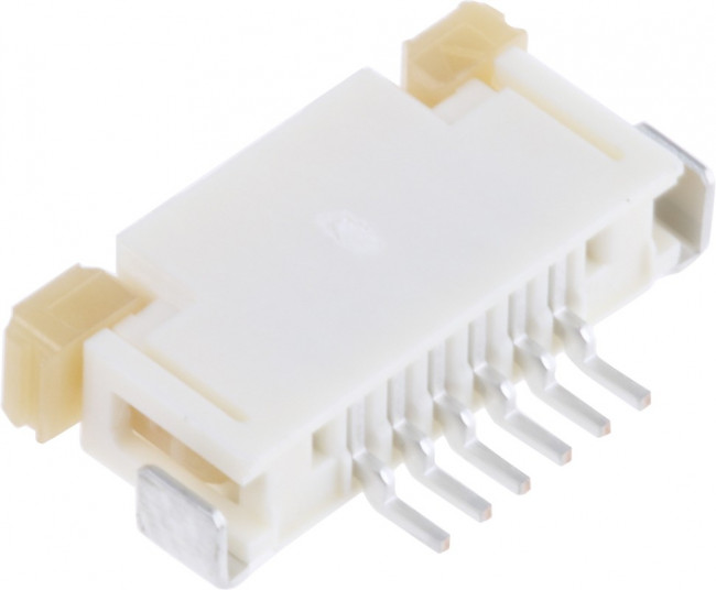 522070660, Соединитель FPC 6 контактов шаг 1мм угловой SMD серия Easy-On лента на катушке