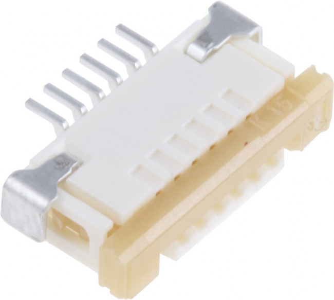 522070660, Соединитель FPC 6 контактов шаг 1мм угловой SMD серия Easy-On лента на катушке