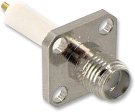 901-9887-RFX, Разъем РЧ / Коаксиальный, SMA Коаксиальный, Прямое Гнездо с Фланцем, Пайка, 50 Ом