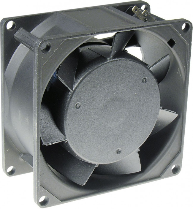 JA0838H2S0N-T, (80*80*38 220V), Вентилятор 220В AC, 2200-2500об/мин., 80х80х38мм, 28дБ, подшипник скольжения, тип вывода - терминал