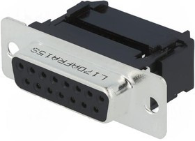 L17DAFRA15S, DFR 15 Way Right Angle Cable Mount D-sub Connector Socket, 2.74mm Pitch