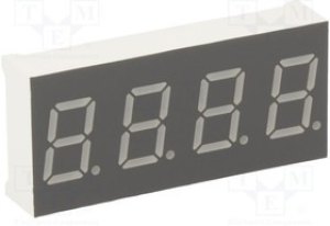 KW4-401AGA, Дисплей: LED, 7-сегментный, 10,16мм, 0,4", II.зн: 4, желто-зеленый