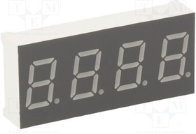 KW4-401AGA, Дисплей: LED, 7-сегментный, 10,16мм, 0,4", II.зн: 4, желто-зеленый