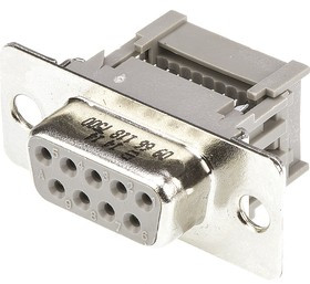 09661187500, 9 Way Cable Mount D-sub Connector Socket, 2.77mm Pitch