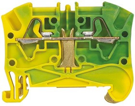 0 372 70, 372 Series Green, Yellow Feed Through Terminal Block, Spring Clamp Termination