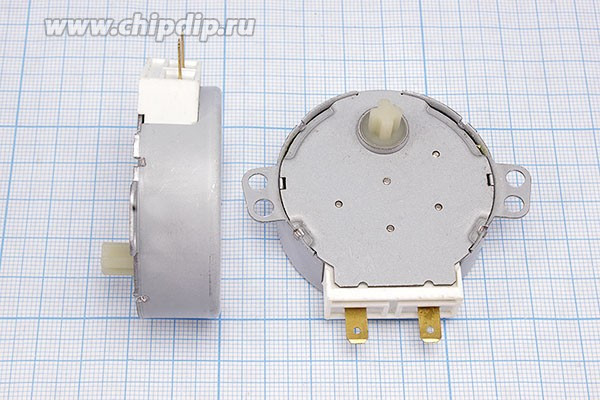 Двигатель 220В~, 4Вт, 5~6, 49TYZ-A2, для СВЧ крестов.вал; №ДВ14-1 двиг 220В~\4Вт\\5~ 6\49TYZ-A2\для СВЧ крестов.вал