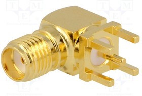 SMA6252A2-3GT50G-50, Гнездо, SMA, "мама", угловой 90°, 50Ом, THT, на PCB, тефлон SMA6252A2-3GT50G-50, Гнездо, SMA, "мама", угловой 90°, 50Ом, THT, на PCB, тефлон