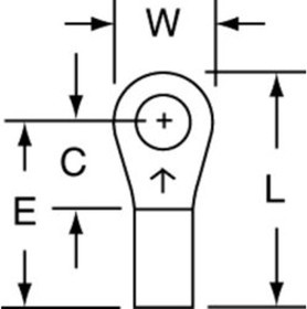 13-8-W, Terminals SPEC TERM RNG NONINS 12-10G .135B.ID 8ST