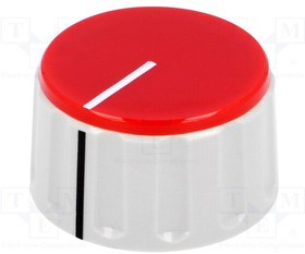 RN-110C-R6.1, Ручка пластмассовая на ось 6,1мм диа 33x20,5мм красная