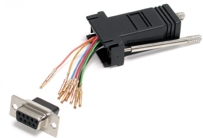 GC98FF, D Sub Adapter Male 9 Way D-Sub to Female RJ45