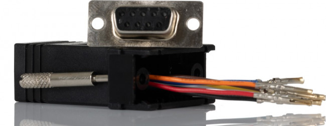 GC98FF, D Sub Adapter Male 9 Way D-Sub to Female RJ45