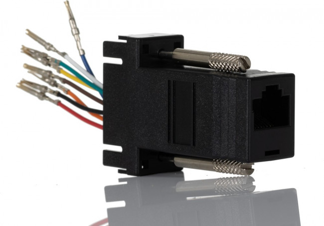 GC98FF, D Sub Adapter Male 9 Way D-Sub to Female RJ45