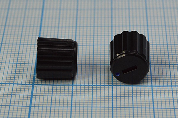 Ручка круглая диаметр 10.5мм, диаметр регулятора 6.0мм, пластик, черный, CP-ER4-6; №9924 ручка d6,0z18\10,5x10\пл\ чер\\CP-ER4-6-T18\