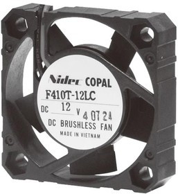 F410T-05MC, DC Fans Brushless DC Fan, 40 X 40 X 10mm, 5V DC, .15m3/min Air flow, 23 Pa Static pressure, 18db Noise, 1 sleeve bearing
