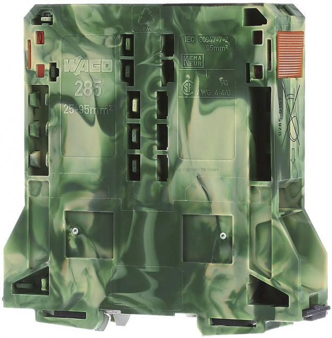 285-197, TERMINAL BLOCK, DIN RAIL, 2 POSITION, 4-4/0AWG
