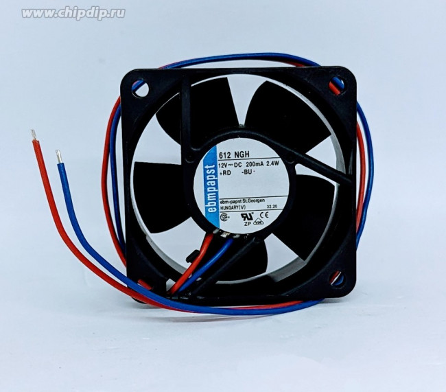 Вентилятор Ebmpapst 612 NGH DC 12V 200mA 2.4W 60x25 2pin Вентилятор Ebmpapst 612 NGH DC 12V 200mA 2.4W 60x25 2pin