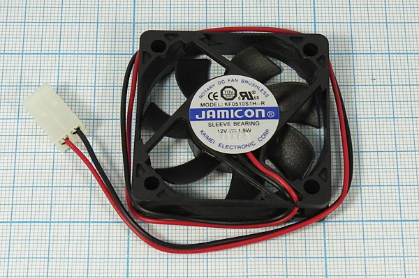 Вентилятор постоянного тока 12В , 50x50x10мм, подшипник скольжения, 5200 об/мин; №ВН063S вент 50x50x10\ 12В\1,9Вт\2L\ ПС\KF0510S1H-R\ JAMIC Вентилятор постоянного тока 12В , 50x50x10мм, подшипник скольжения, 5200 об/мин; №ВН063S вент 50x50x10\ 12В\1,9Вт\2L\ ПС\KF0510S1H-R\ JAMIC
