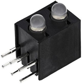 L-130WCP/2EGW, LED; in housing; red/green; 3mm; No.of diodes: 2; 20mA; cathode; 60°