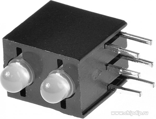 L-130WCP/2EGW, LED; in housing; red/green; 3mm; No.of diodes: 2; 20mA; cathode; 60°