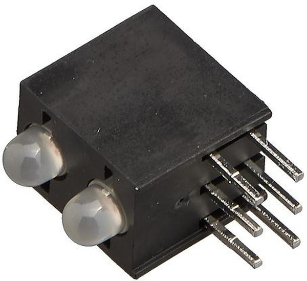L-130WCP/2EGW, LED; in housing; red/green; 3mm; No.of diodes: 2; 20mA; cathode; 60°