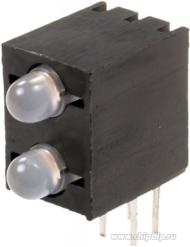 L-130WCP/2EGW, LED; in housing; red/green; 3mm; No.of diodes: 2; 20mA; cathode; 60°