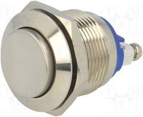 V19-10H-N, Переключатель антивандальный, 1, SPST-NO, 2A/36ВDC, IP65, 19мм