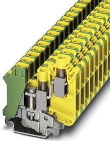 3001433, UK 10-TWIN-PE Series Green/Yellow Fused DIN Rail Terminal, Double-Level, Screw Termination 3001433, UK 10-TWIN-PE Series Green/Yellow Fused DIN Rail Terminal, Double-Level, Screw Termination
