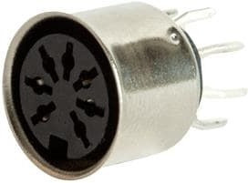 SD-80BV, Circular DIN Connectors DIN, 8P jack, vertical, through hole