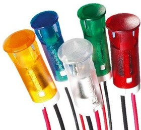 QS63YYRG12, LED Panel Mount Indicators 6mm Wires Bi-Color (RD/GRN)12V