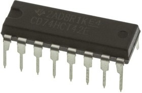 CD74HCT42E, Decoder/Demultiplexer Single 4-to-10 16-Pin PDIP Tube CD74HCT42E, Decoder/Demultiplexer Single 4-to-10 16-Pin PDIP Tube