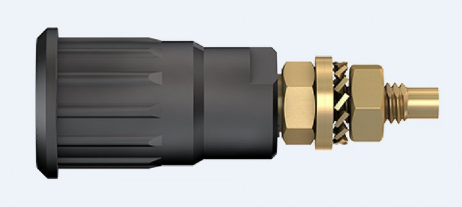 SEB4-G-21, Гнездо; "банан" 4мм; 32А; 1кВ; черный; позолота; на панель