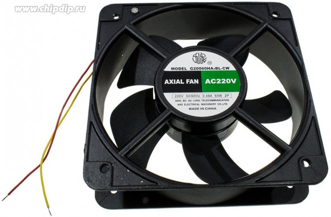 G20060HA2BL-CW, вентилятор 220В 200х200х60мм подшипник качения провода